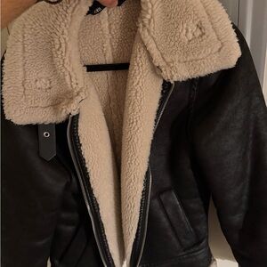 Zara Cream Shearling Jacket